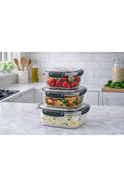 Gondol Plastik Saklama Kabı Seti 3'lü (500 + 900 + 1500ml)