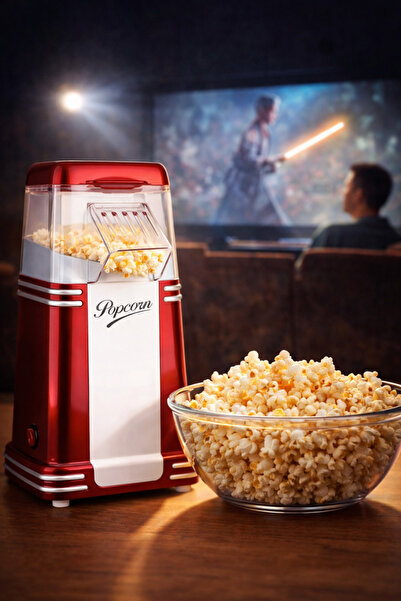 THOMAX Mısır Patlatma Makinesi Yağsız Ve Sağlıklı Popcorn