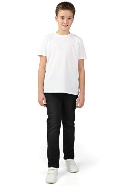 Pars Erkek Çocuk  Ayarlanabilir Bel  Düz Paça Cepli Siyah Jeans Likralı Esnek...