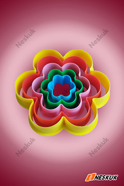 Neskuk قالب كوكيز على شكل زهرة مكون من 5 قطع / قالب لب السكر / قطاعة المشكل