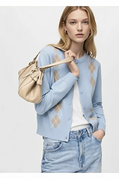 De Pose Diamond Patterned Knitwear Cardigan