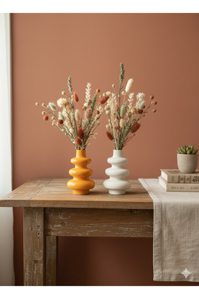 Ferdali 2`li İskandinav Bohem Tarz Vazo Dekoratif Obje