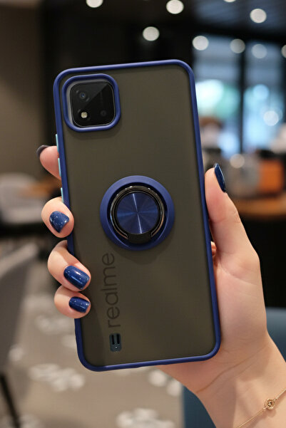 Hatreds Realme C11 2021 İçin Kamera Korumalı Yüzüklü Kılıf - Leke Tutmaz Mat ...