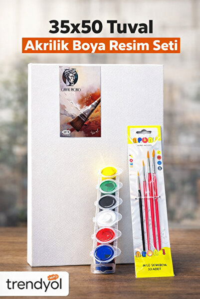 EVENT 35x50 Tuval Akrilik Boya Resim Seti 35x50 Tuval 6 Renk Akrilik Boya 4’l...