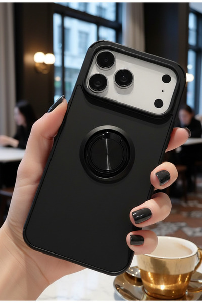 Hatreds Apple iPhone 17 Pro Max İçin Kamera Korumalı Yüzüklü Kılıf - Leke Tut...