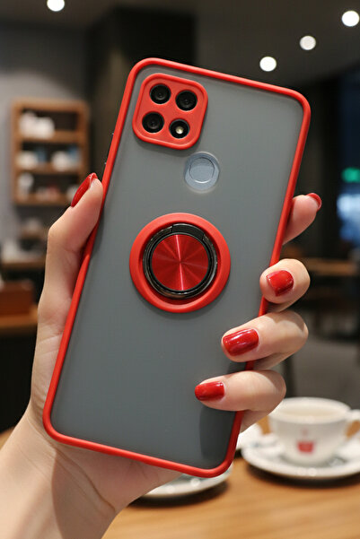 Hatreds Oppo A15 İçin Kamera Korumalı Yüzüklü Kılıf - Leke Tutmaz Mat ve Daya...