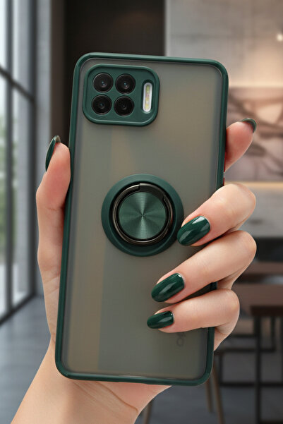 Hatreds Oppo Reno 4 Lite İçin Kamera Korumalı Yüzüklü Kılıf - Leke Tutmaz Mat...