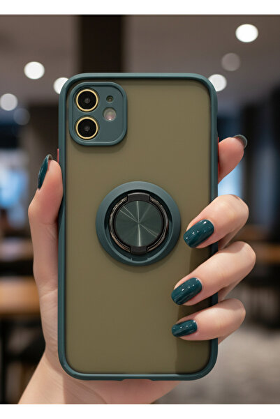 Hatreds iPhone 11 İçin Kamera Korumalı Yüzüklü Kılıf - Leke Tutmaz Mat ve Day...