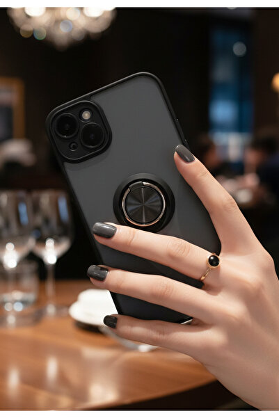 Hatreds iPhone 14 İçin Kamera Korumalı Yüzüklü Kılıf - Leke Tutmaz Mat ve Day...