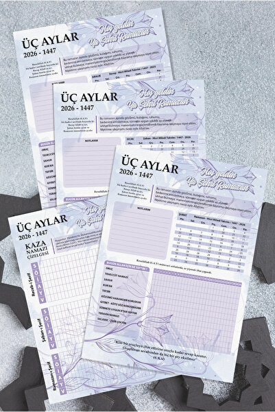 Grafiklas 2026 Ramazan Planlayıcı A4, 21x30cm – Üç Aylar Takibi, Dua Ayet Hadisli, Namaz ve Oruç, Kaza Takibi