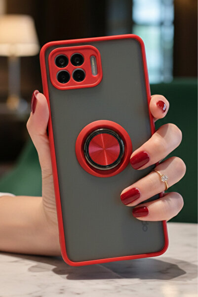 Hatreds Oppo Reno 4 Lite İçin Kamera Korumalı Yüzüklü Kılıf - Leke Tutmaz Mat...