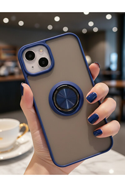Hatreds iPhone 15 İçin Kamera Korumalı Yüzüklü Kılıf - Leke Tutmaz Mat ve Day...