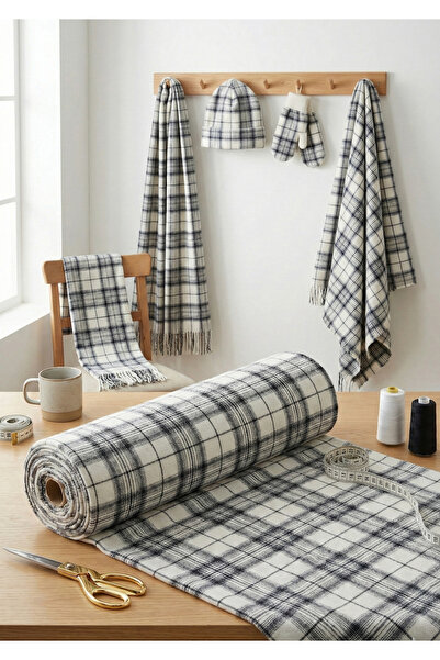 kumaş sarayı Yünlü Ekose Kumaş Kabanlık Ceketlik – Sıcak Tutan Kışlık Desenli...