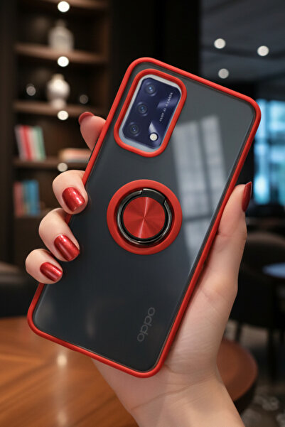 Hatreds Oppo A74 4G İçin Kamera Korumalı Yüzüklü Kılıf - Leke Tutmaz Mat ve D...