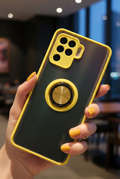 Hatreds Oppo Reno 5 Lite İçin Kamera Korumalı Yüzüklü Kılıf - Leke Tutmaz Mat...