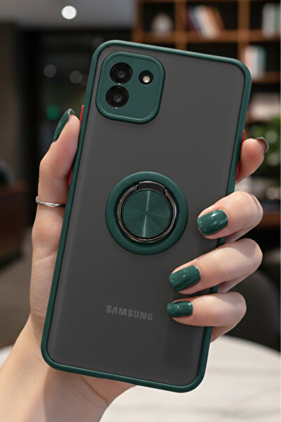 Hatreds Samsung Galaxy A03 İçin Kamera Korumalı Yüzüklü Kılıf - Leke Tutmaz M...
