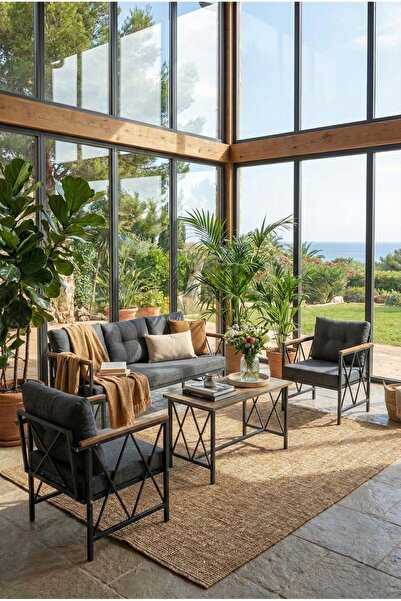 Sosyal Medya Dekorasyon 3+1+1 Balkon, Bahçe, Cafe Mobilyası