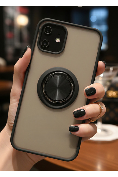Hatreds حافظة لهاتف iPhone 12 مع حلقة لحماية الكاميرا - مقاومة للبقع وتشكل متين