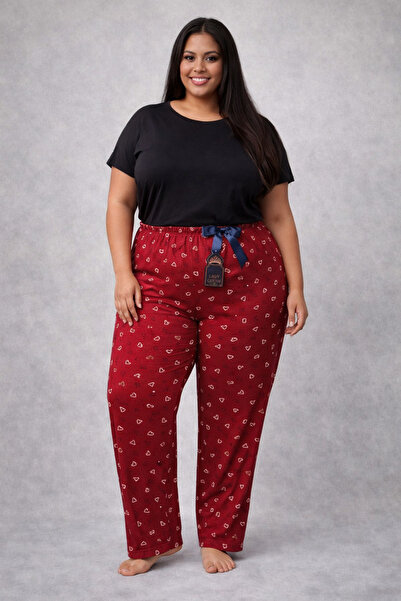 Lady Queen بنطلون بيجامة من الليكرا والفسكوز مقاس كبير 6020