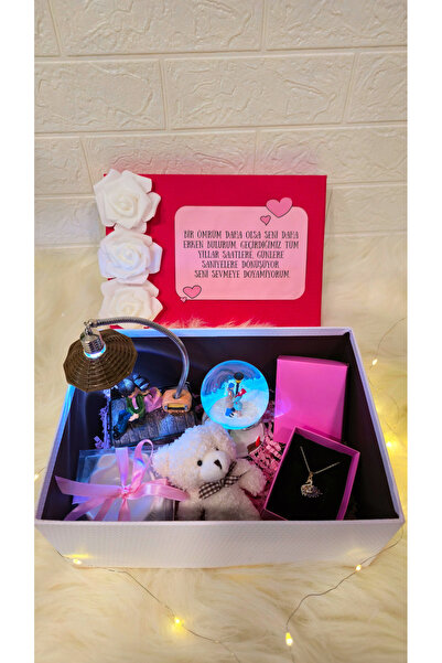 Laydy Collection Süslü & Özel Notlu Kırmızı & Pembe Hediye Seti