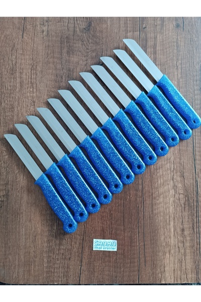 Solingen 12’li Tırtıksız Mavi Simli Meyve Sebze Bıçak Seti
