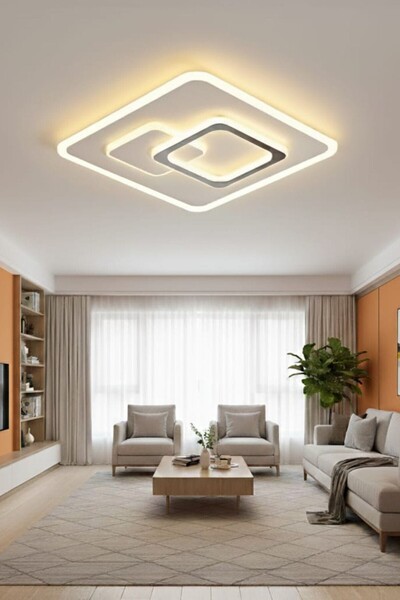 Ece Aydınlatma Stark Plafonyer Modern Ultra Power 3 Renk Ledli Avize