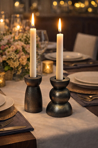 VOUN SCENTED CANDLE organic soy wax Roma Sütun 2’li Şamdan (Mumlar dahil değildir)