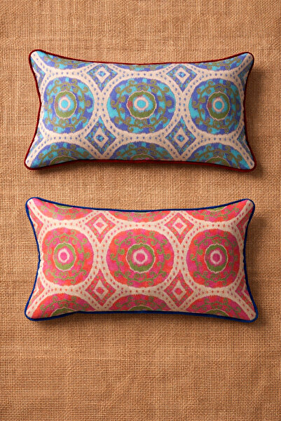 Alacastore Set de 2 huse de pernă cu model etnic decorativ