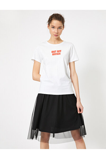 Koton Γυναικείο T-Shirt με λευκό κείμενο