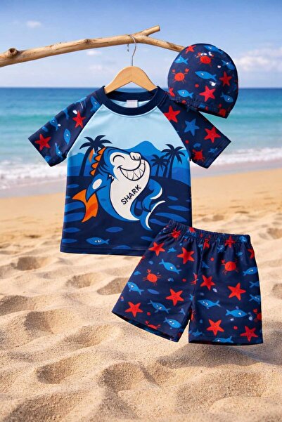 RONYPONY takım Üç Parça ERKEK Çocuk Boneli Mayo