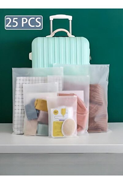 DUNISO 25 Pcs Ziplock Bags, 5 Sizes Travel Storage Bags Set, Waterproof Multifunctional Reusable Cle