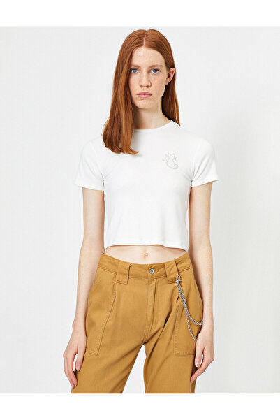Koton Γυναικείο T-shirt White Crew Neck