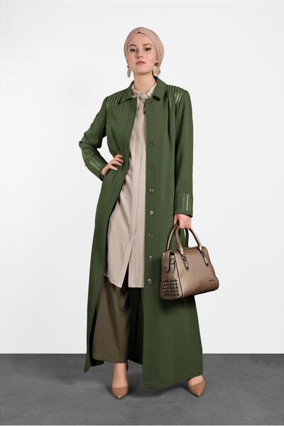 Alvina GİZLİ DÜĞMELİ PARDESÜ 1455