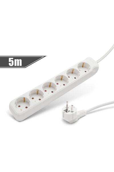 DELIGHT Prelungitor cu 6 prize, 5 m