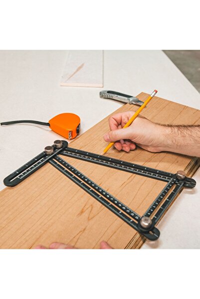 Handy Metal Quadrilateral Ruler with Angle Copier 31 x 18 cm