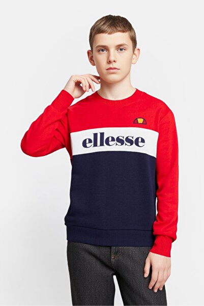 Ellesse سويت شيرت خارجي بأكمام طويلة ومطرز بشعار للأطفال الأولاد، متعدد الألوان