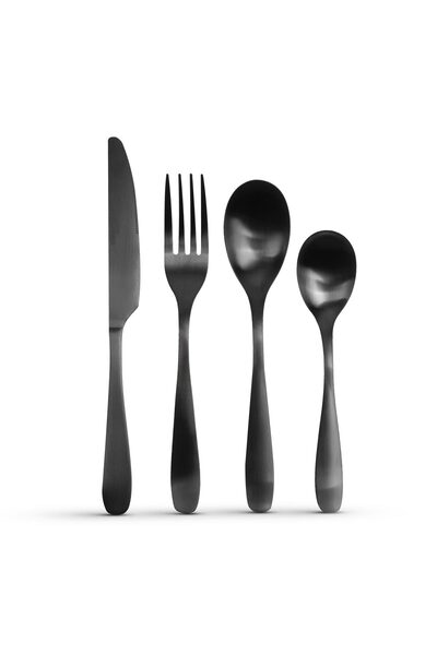 Bewello Cutlery Set - Matte Black - 16 Pieces