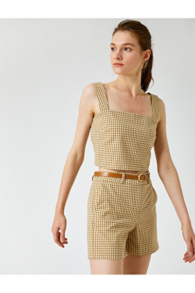 Koton Καρό σορτς με ζώνη