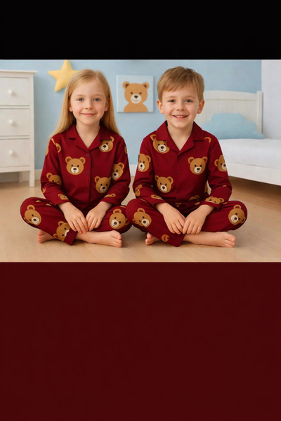 zahider Σετ πιτζάμες με κουμπιά από βαμβακερό μοντέλο unisex για αγόρια και κ...