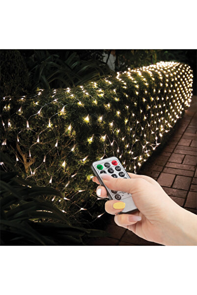 Mercaton Plasă de lumini LED cu 100 LED-uri alb cald 1,5 x 1,5 m 230V cu tele...