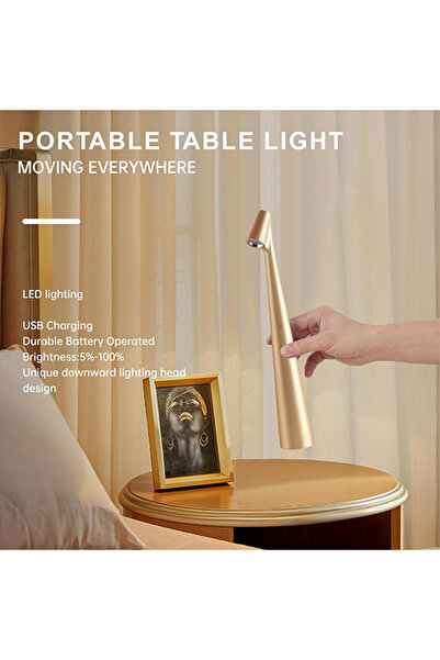 VALUE مصباح طاولة LED أنيق بدون أسلاك مع مستشعر لمس - قابل للشحن، ضوء بألوان وزوايا مختلفة .