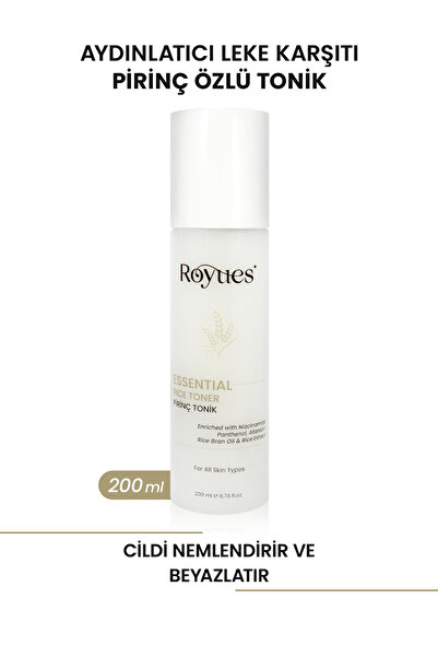 Royues Pirinç Tonik Aydınlatıcı Leke Karşıtı Cilt Tonu Eşitleyici ve Parlatıc...