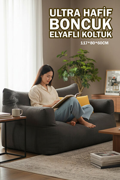 EFSANE KAMP - Lüx Konfor Çift Kişilik Mikro Partikül Süngerli Koltuk - Koyu Gri