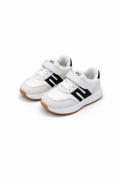 Superbaby Adidasi albi cu insertii negre - Sony