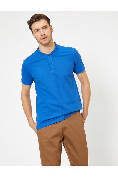 Koton Ανδρικό μπλουζάκι Saks Blue Polo Neck 0yam12133lk