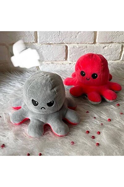 farist Mod Değiştiren Ahtapot Oyuncak Siyah Kirmizi