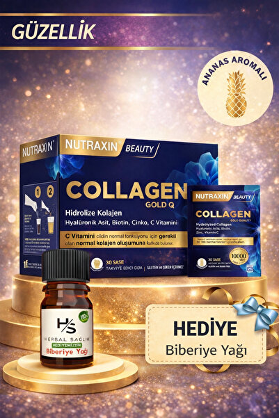 Nutraxin Collagen 30 Saşe 10.000 Mg Tip 1 Tip 3 Hrblsglk Biberiye Yağı (HEDİYE)