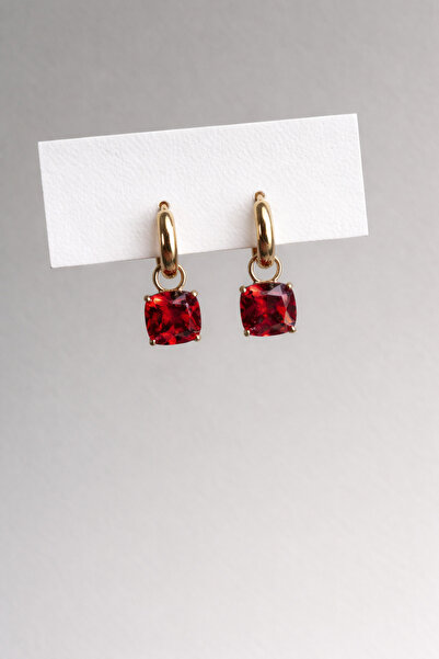 Owentis Steel Rose Gold Claret Red Solitaire Series Lily Earrings - Does Not ...