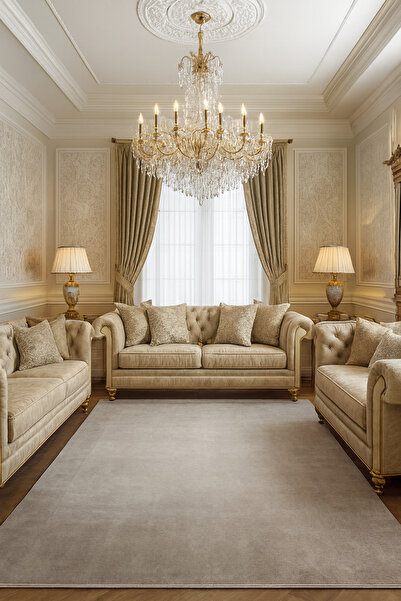 APEX HALI Apex Platin Yüksek Kalite Ipek Bambu Parıltılı Düz Renk Halı Premiu...