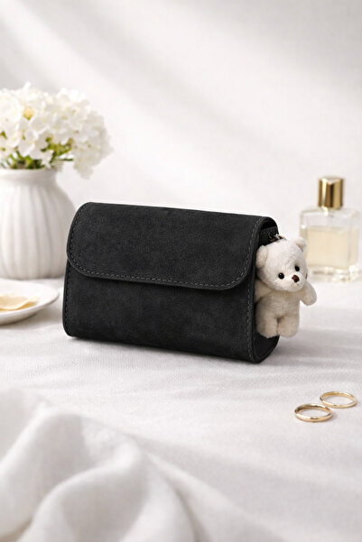 LİZZY BAG Ayıcık Detaylı Süet El/Omuz Kadın Çantası (Askısı ile birliktedir)